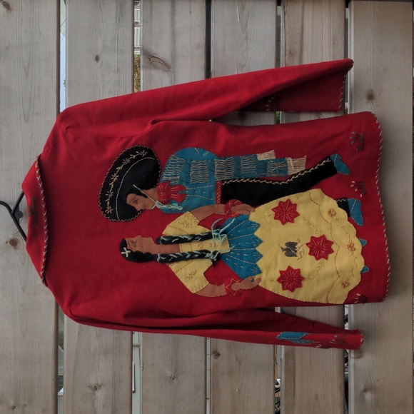 Handmade embroidered vintage wool blazer from Mexico. 40s/50s - Picture 2 of 10